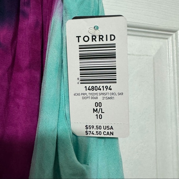 Torrid Tie-Dye Tiered Mini Circle Skirt - Picture 5 of 9